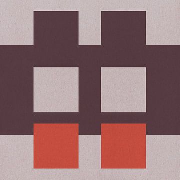 Vom Bauhaus inspirierte geometrische Abstraktion in Retro-Farben