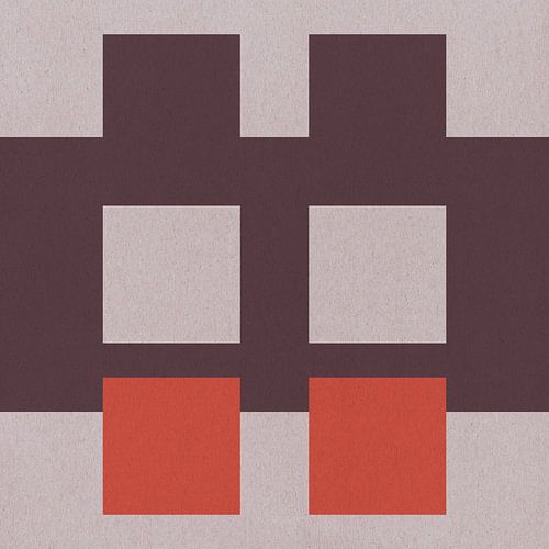 Abstrait géométrique inspiré du Bauhaus dans des couleurs rétro sur Dina Dankers