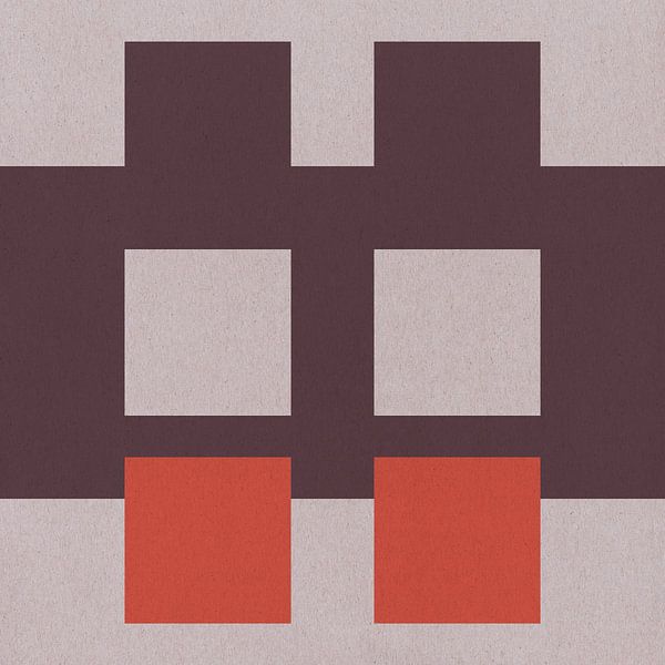 Bauhaus inspired geometric abstract in retro colors by Dina Dankers