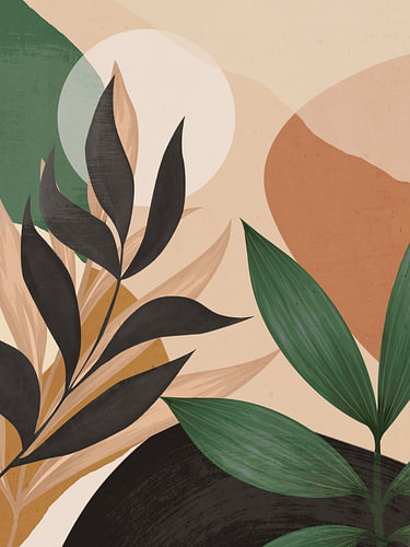 Art abstrait : Feuilles tropicales 71