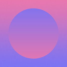 Neon art. Colorful minimalist geometric abstract in lilac and pink gradient by Dina Dankers