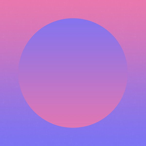Neon-Kunst. Bunte minimalistische geometrische abstrakte in lila und rosa Gradient von Dina Dankers