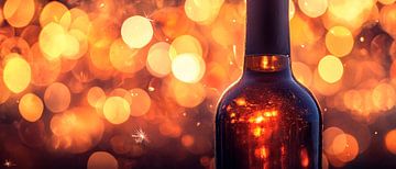 Shiny wine bottle with lights by Poster Art Shop