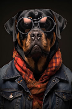 Hond in spijkerjas