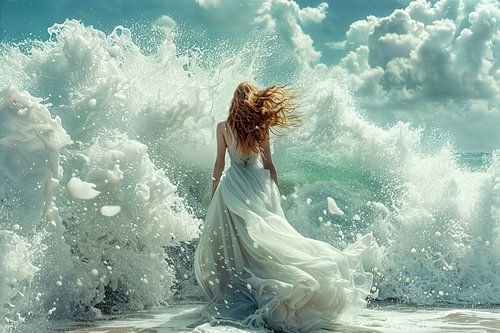 bruid in de branding