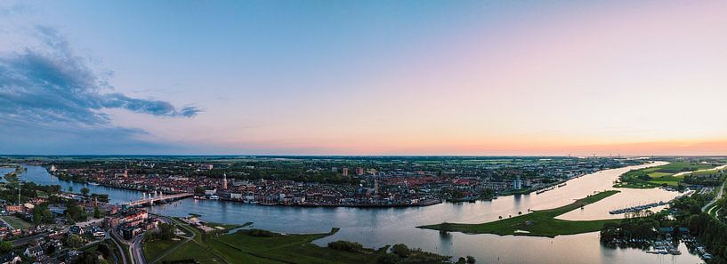 Kampen springtime sunset panoramic bird's eye view by Sjoerd van der Wal Photography