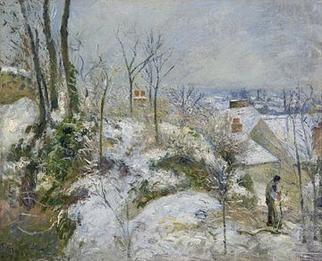 Rabbit Warren in Pontoise, met sneeuw, Camille Pissarro - 1879