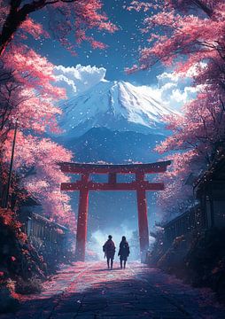 Mount Fuji and Cherry Blossoms