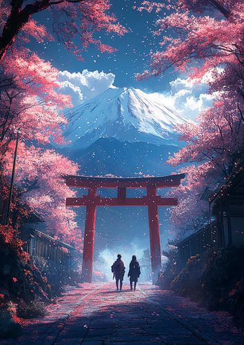 Berg Fuji und Kirschblüten von Lufy