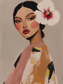 Portrait moderne aux couleurs pastel sur Carla Van Iersel