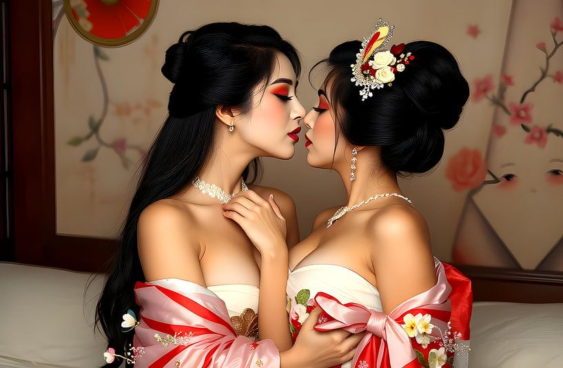 Japanische Kunst Geisha Liebe von Egon Zitter
