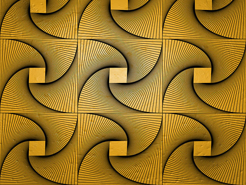Golden Spirals of Connection – Geometric Abstract Art in Gold and Black