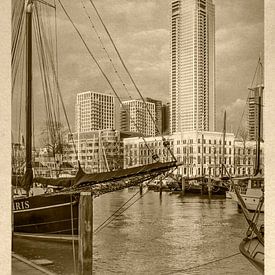Alte Postkarte Veerhaven und Zalmhavener Turm von Frans Blok