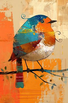 Vogel Schilderij | Brush of Nature's Charm van ARTEO Schilderijen