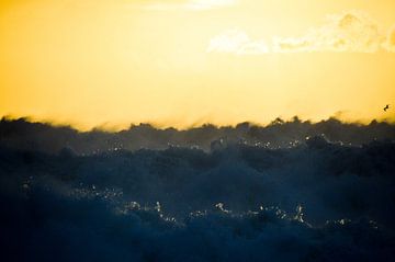 Big waves Nazaré Portugal by Marieke van der Hoek-Vijfvinkel