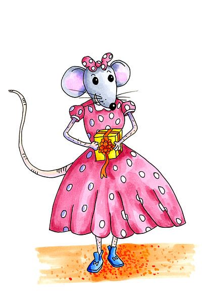 Une jeune souris prête pour la grande fête par Ivonne Wierink