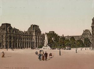 Le Louvre, Paris sur Vintage Afbeeldingen