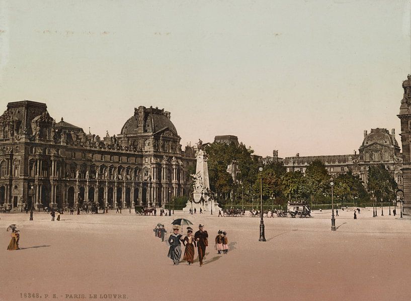 Le Louvre, Paris von Vintage Afbeeldingen