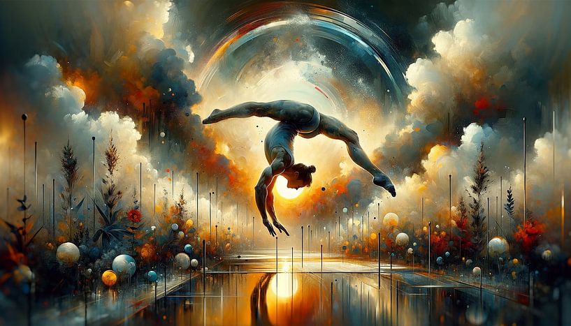 Fireworks of passion: dancing in the sunset by artefacti