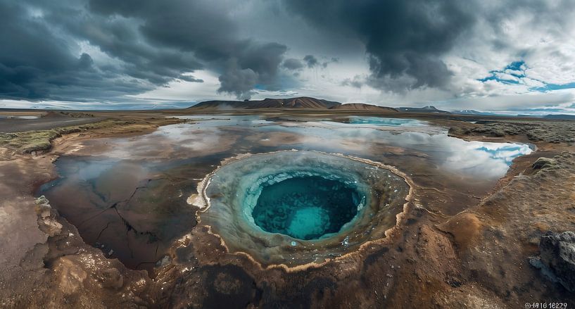Geysir au moment du repos par fernlichtsicht