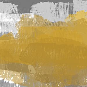 More color. Abstract landscape in yellow, white and grey. by Dina Dankers