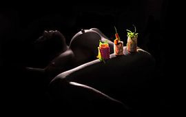 Nude with sushi by Alex Neumayer