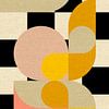 Moderne Scandinavische Abstractie - Zonnige Tuin Mid-Century Modern Vintage van Mad Dog Art