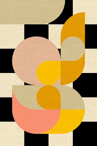 Abstraction scandinave moderne - Jardin ensoleillé Mid-Century Modern Vintage sur Mad Dog Art