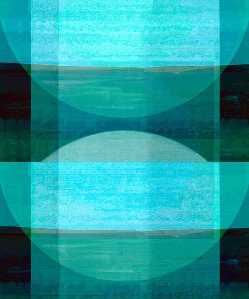 Japan Meditation Wabi Sabi Cyan von FRESH Fine Art