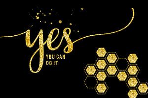 TEXT ART GOLD Yes you can do it