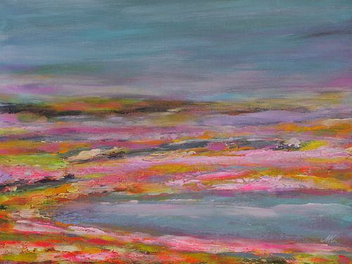 Zonsondergang Getijde - Abstract Zeegezicht Schilderij van Marina Kozyr