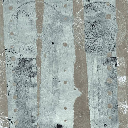 Moderne abstracte kunst. Geometrische vormen in warm taupe, gebroken wit en zwart