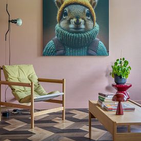 Customer photo: Squirrel dressed for winter by Ton Kuijpers, on ArtFrame