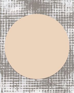 Ikigai. New beginning. Minimalist abstract in  taupe and beige by Dina Dankers