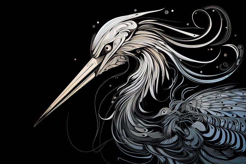 Peinture abstraite oiseau par Caprices d'Art