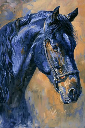 Realistisch schilderij van een prachtig paard