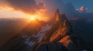 Sonnenstrahlen über Alpen