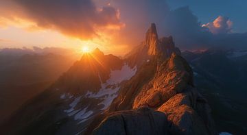 Zonnestralen boven de Alpen van fernlichtsicht