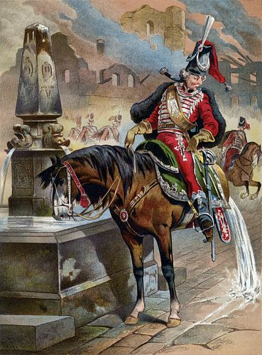 Gottfried Franz, Munchhausen avec un demi-cheval - 1896