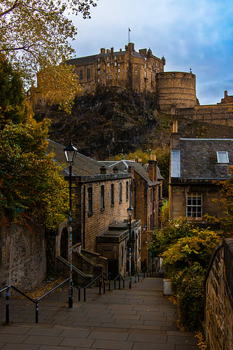 Edinburgh kasteel op een herfst ochtend, Schotland