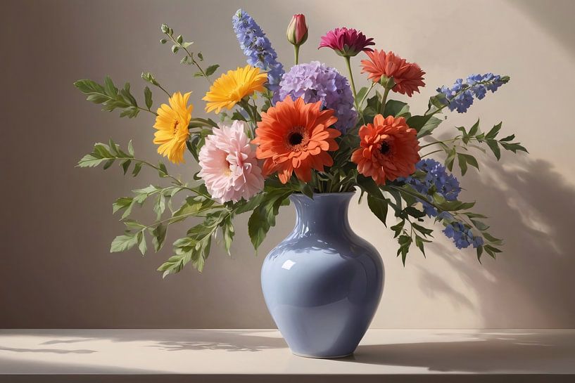Vaas met bloemen van Art & Soul Creations