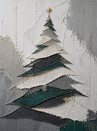 Modernes Spachtelkunst-Weihnachtsbaum-Relief