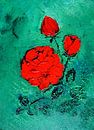 Rote Rose in Öl auf Leinwand gespachtelt van Babetts Bildergalerie thumbnail