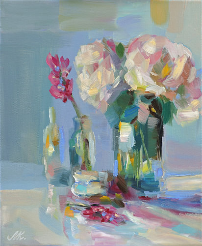 Light and Reflection - Delicate Pastel Still Life