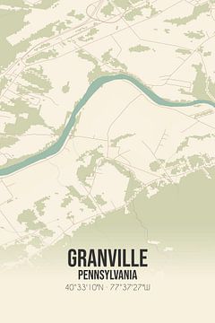 Vieille carte de Granville (Pennsylvanie), USA. sur Rezona