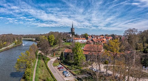 Dronefoto van Elsloo in Zuid-Limburg