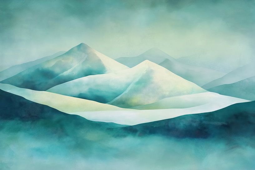 Berglandschaft in Blau von Bert Nijholt