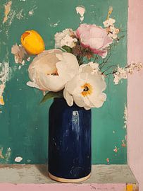 Vase with flowers, pastel colours by Studio Allee