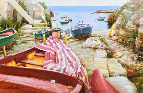 Colorful Boats by the Sea by Steve Henderson