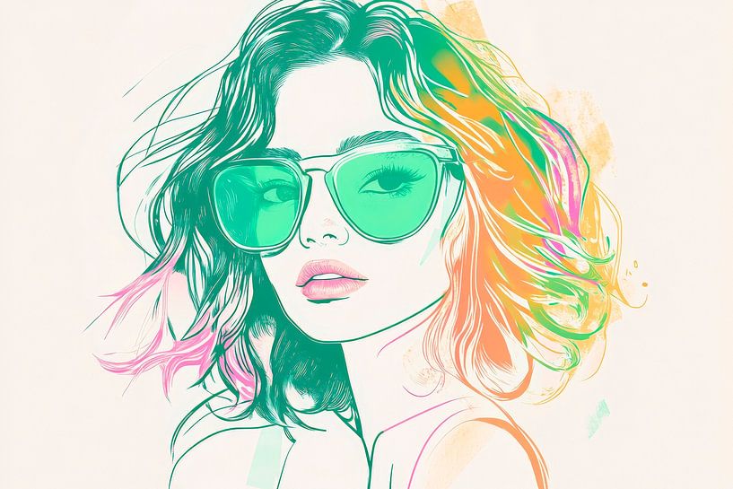 Couleurs de la liberté - Rêve d'été Vue du soleil par sch par Poster Art Shop